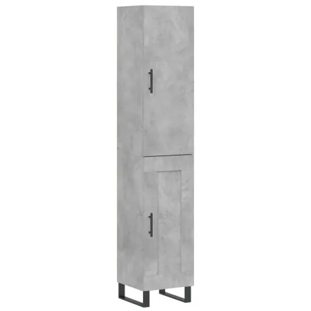 Buffet haut Gris béton 34,5x34x180 cm Bois d'ingénierie