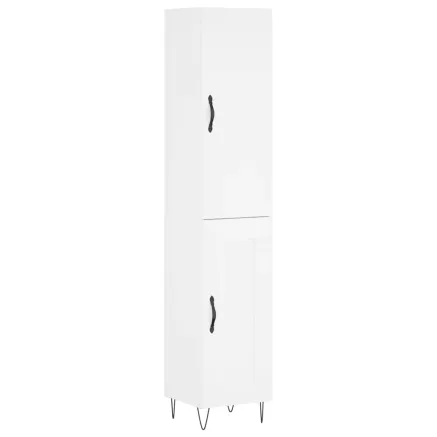 Buffet haut Blanc 34,5x34x180 cm Bois d'ingénierie 2
