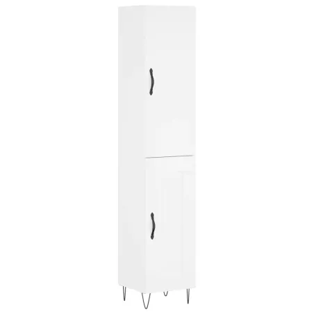 Buffet haut Blanc 34,5x34x180 cm Bois d'ingénierie