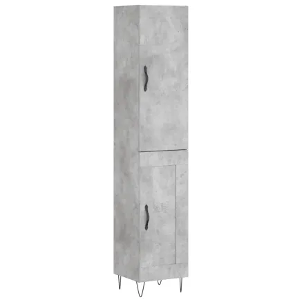 Buffet haut Gris béton 34,5x34x180 cm Bois d'ingénierie 2