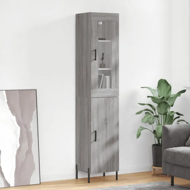 Buffet haut Sonoma gris 34,5x34x180 cm Bois d'ingénierie