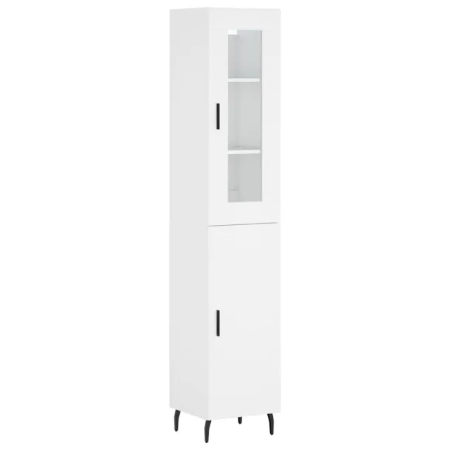 Buffet haut Blanc 34,5x34x180 cm Bois d'ingénierie