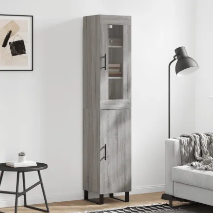 Buffet haut Sonoma gris 34,5x34x180 cm Bois d'ingénierie