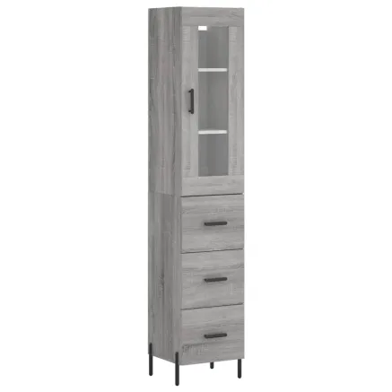 Buffet haut Sonoma gris 34,5x34x180 cm Bois d'ingénierie 2