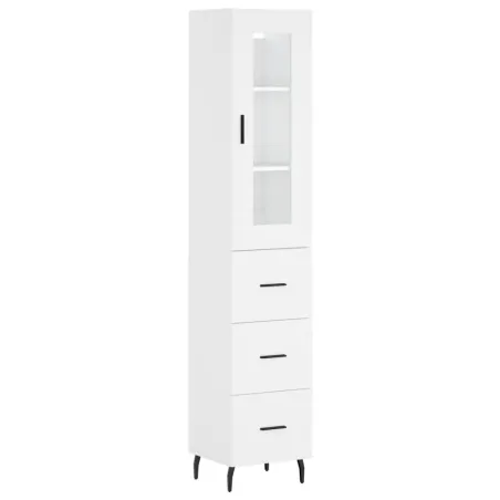 Buffet haut Blanc 34,5x34x180 cm Bois d'ingénierie