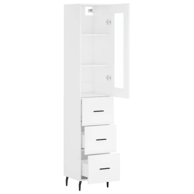 Buffet haut Blanc 34,5x34x180 cm Bois d'ingénierie