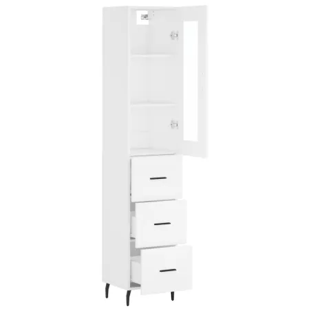 Buffet haut Blanc 34,5x34x180 cm Bois d'ingénierie