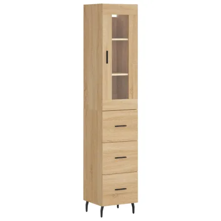 Buffet haut Chêne sonoma 34,5x34x180 cm Bois d'ingénierie 2