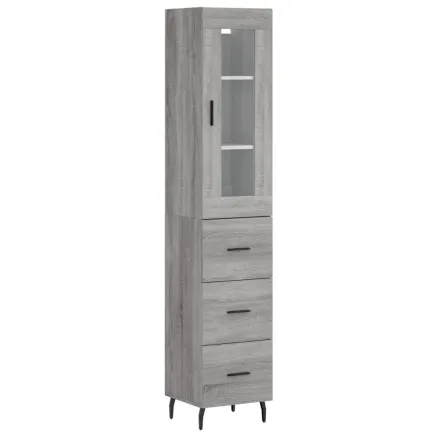 Buffet haut Sonoma gris 34,5x34x180 cm Bois d'ingénierie 2