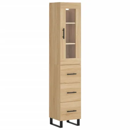 Buffet haut Chêne sonoma 34,5x34x180 cm Bois d'ingénierie 2