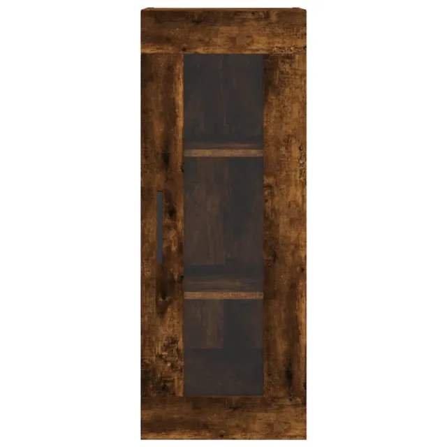 Buffet haut Chêne fumé 34,5x34x180 cm Bois d'ingénierie