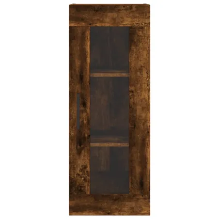 Buffet haut Chêne fumé 34,5x34x180 cm Bois d'ingénierie