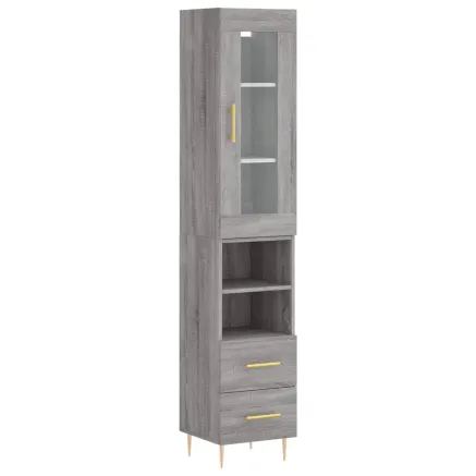 Buffet haut Sonoma gris 34,5x34x180 cm Bois d'ingénierie 2
