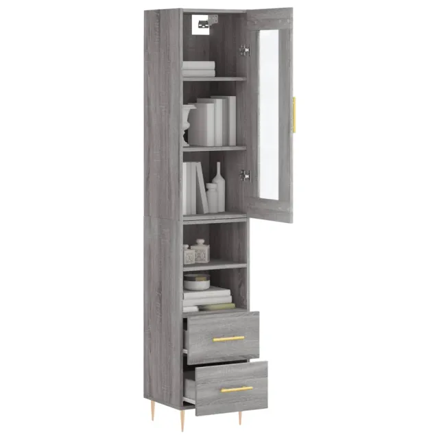 Buffet haut Sonoma gris 34,5x34x180 cm Bois d'ingénierie