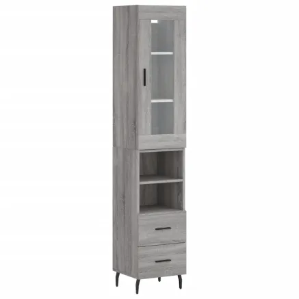 Buffet haut Sonoma gris 34,5x34x180 cm Bois d'ingénierie 2