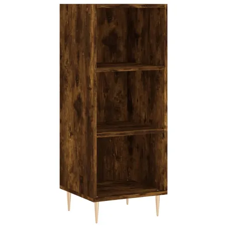 Buffet haut Chêne fumé 34,5x34x180 cm Bois d'ingénierie