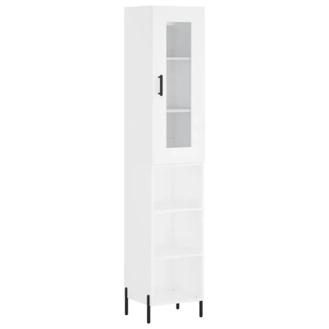 Buffet haut Blanc 34,5x34x180 cm Bois d'ingénierie