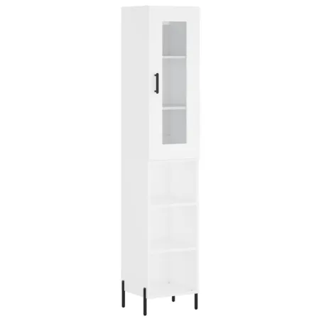 Buffet haut Blanc 34,5x34x180 cm Bois d'ingénierie