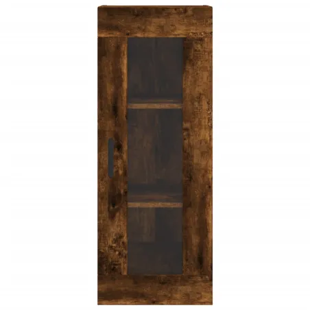 Buffet haut Chêne fumé 34,5x34x180 cm Bois d'ingénierie