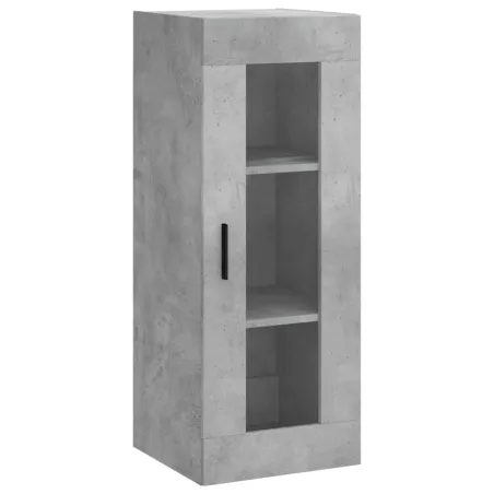 Buffet haut Gris béton 34,5x34x180 cm Bois d'ingénierie