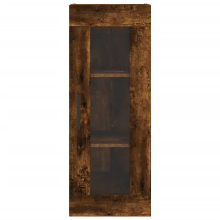 Buffet haut Chêne fumé 34,5x34x180 cm Bois d'ingénierie