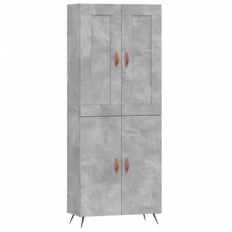 Buffet haut Gris béton 69,5x34x180 cm Bois d'ingénierie