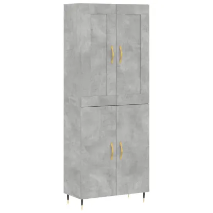 Buffet haut Gris béton 69,5x34x180 cm Bois d'ingénierie 2