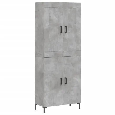 Buffet haut Gris béton 69,5x34x180 cm Bois d'ingénierie 2