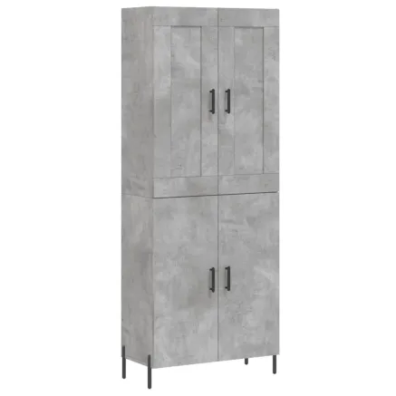 Buffet haut Gris béton 69,5x34x180 cm Bois d'ingénierie 2