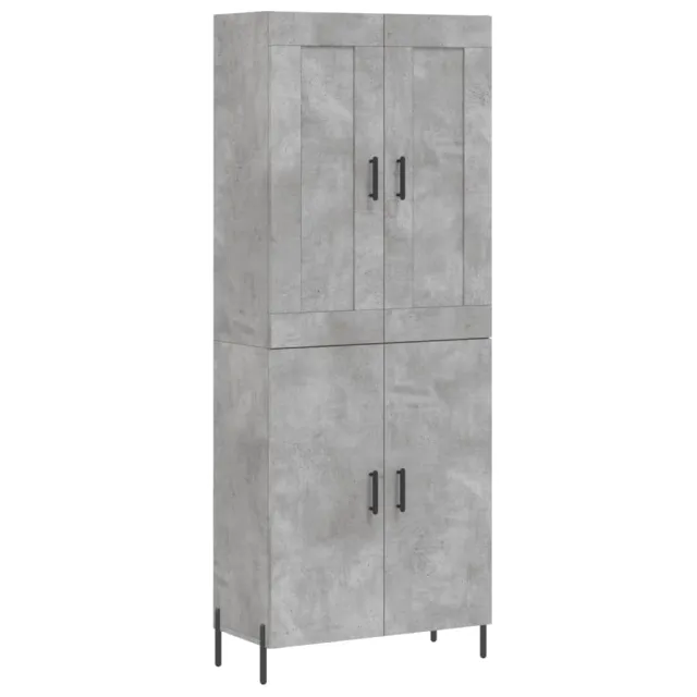 Buffet haut Gris béton 69,5x34x180 cm Bois d'ingénierie
