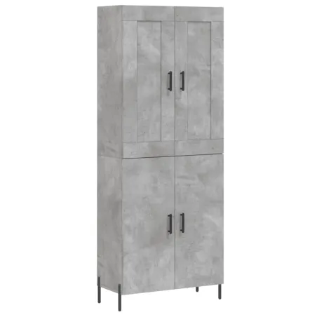 Buffet haut Gris béton 69,5x34x180 cm Bois d'ingénierie
