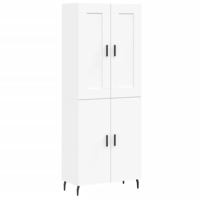 Buffet haut Blanc 69,5x34x180 cm Bois d'ingénierie