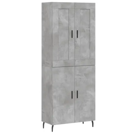 Buffet haut Gris béton 69,5x34x180 cm Bois d'ingénierie 2
