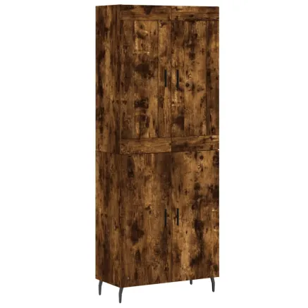 Buffet haut Chêne fumé 69,5x34x180 cm Bois d'ingénierie 2