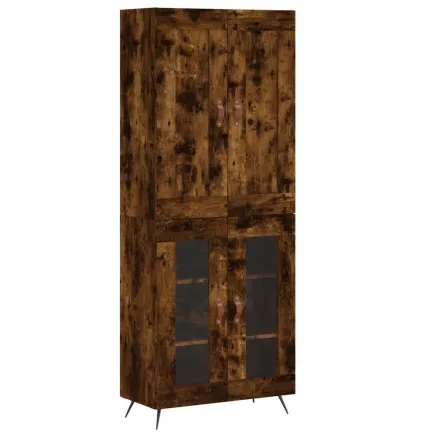Buffet haut Chêne fumé 69,5x34x180 cm Bois d'ingénierie 2