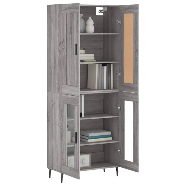 Buffet haut Sonoma gris 69,5x34x180 cm Bois d'ingénierie