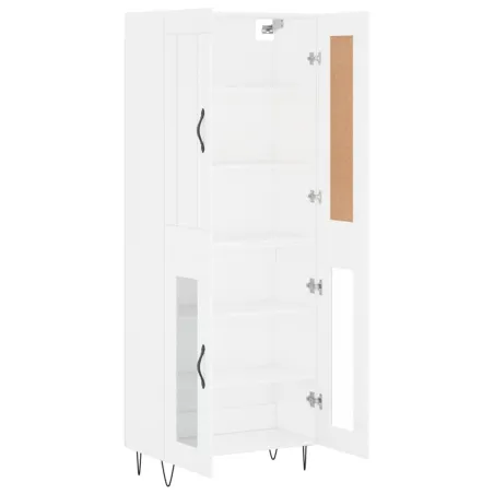 Buffet haut Blanc 69,5x34x180 cm Bois d'ingénierie