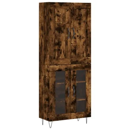 Buffet haut Chêne fumé 69,5x34x180 cm Bois d'ingénierie 2