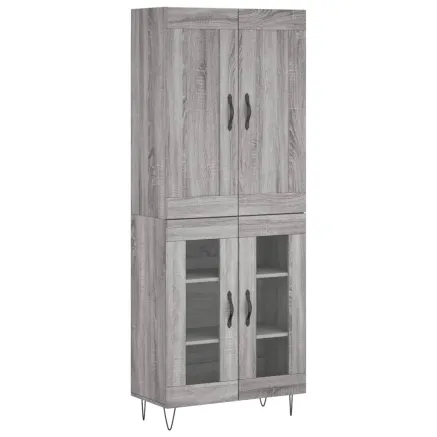 Buffet haut Sonoma gris 69,5x34x180 cm Bois d'ingénierie 2