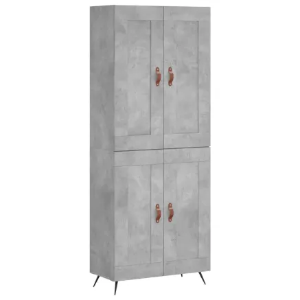 Buffet haut Gris béton 69,5x34x180 cm Bois d'ingénierie 2