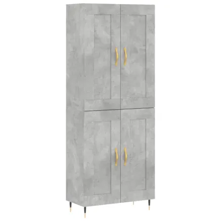 Buffet haut Gris béton 69,5x34x180 cm Bois d'ingénierie 2