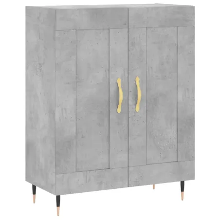 Buffet haut Gris béton 69,5x34x180 cm Bois d'ingénierie