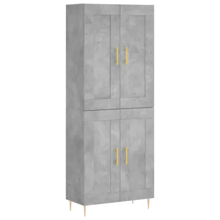 Buffet haut Gris béton 69,5x34x180 cm Bois d'ingénierie 2