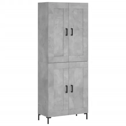 Buffet haut Gris béton 69,5x34x180 cm Bois d'ingénierie 2