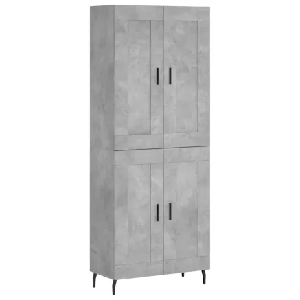 Buffet haut Gris béton 69,5x34x180 cm Bois d'ingénierie 2