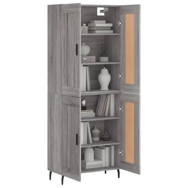 Buffet haut Sonoma gris 69,5x34x180 cm Bois d'ingénierie