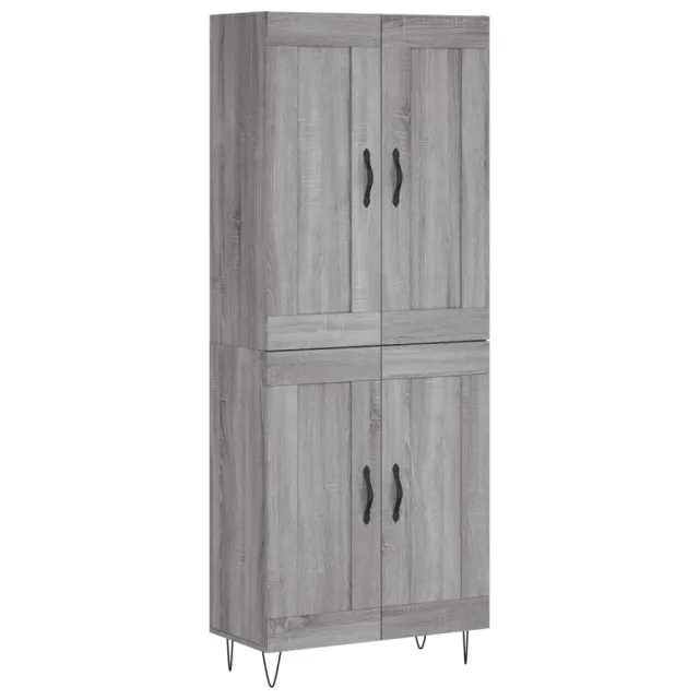 Buffet haut Sonoma gris 69,5x34x180 cm Bois d'ingénierie