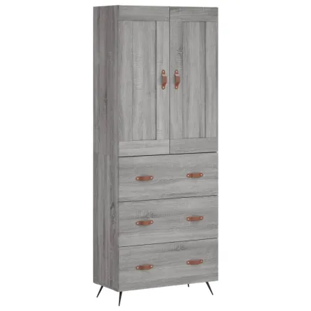 Buffet haut Sonoma gris 69,5x34x180 cm Bois d'ingénierie 2