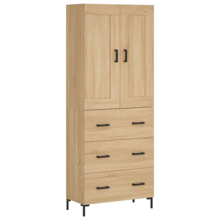 Buffet haut Chêne sonoma 69,5x34x180 cm Bois d'ingénierie 2
