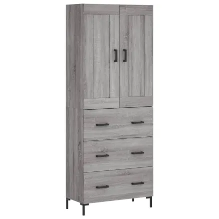 Buffet haut Sonoma gris 69,5x34x180 cm Bois d'ingénierie 2